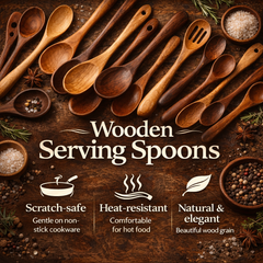 Serve your favorite dishes with our beautifully crafted wooden serving spoons.