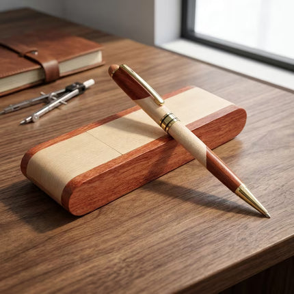 1Pc Puzzle Wood Pen + Puzzle Wood Gift Box Set Creative Puzzle Wood Gift Signature Pen