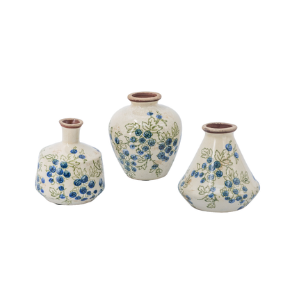 Blueberry Ceramic Vases – Set of 3