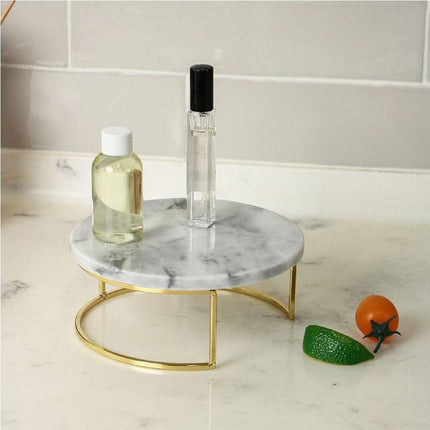 Small Marble Serving Stand, 17 × 7 cm