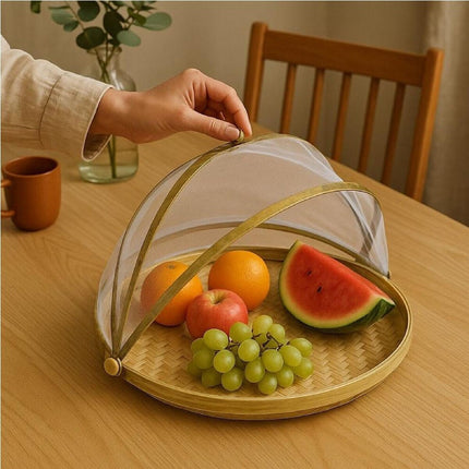 Mesh & Bamboo Food Cover 35x18cm