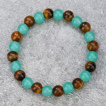 Amazonite & Tiger’s Eye Natural Stone Bracelet approx 18–18.5 cm