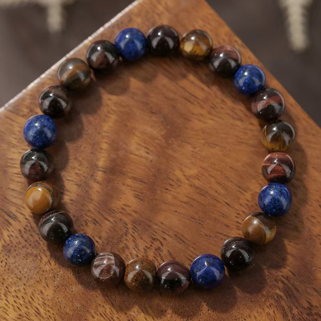 Lapis Lazuli & Tiger’s Eye Bracelet approx 18–18.5 cm