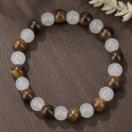 Tiger’s Eye & Clear Quartz Bracelet approx 18–18.5 cm