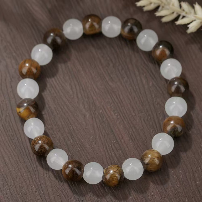 Tiger’s Eye & Clear Quartz Bracelet approx 18–18.5 cm
