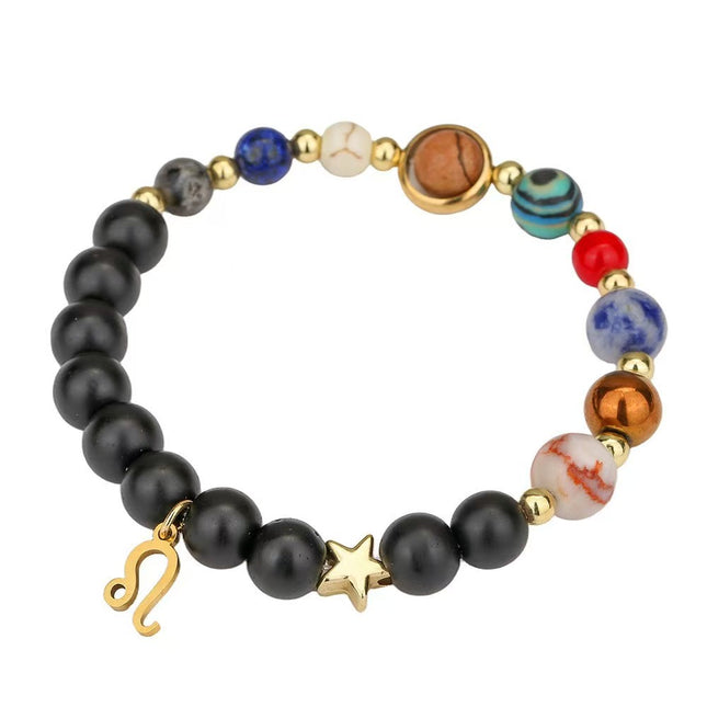 Leo Frosted Agate Zodiac Bracelet approx 18–18.5 cm