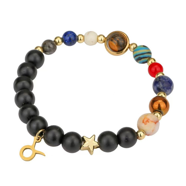 Taurus Frosted Agate Zodiac Bracelet approx 18–18.5 cm