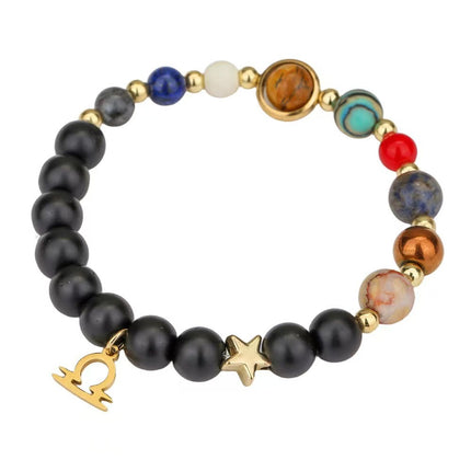 Libra Frosted Agate Zodiac Bracelet approx 18–18.5 cm