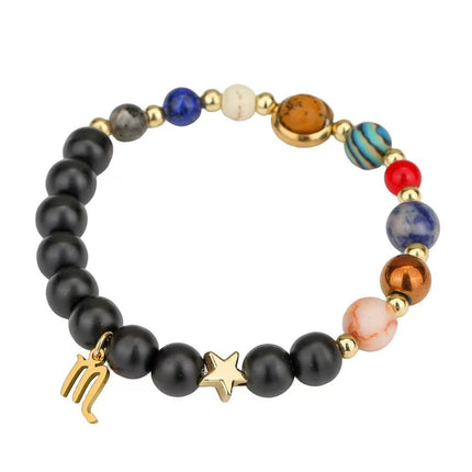 Scorpio Frosted Agate Zodiac Bracelet approx 18–18.5 cm