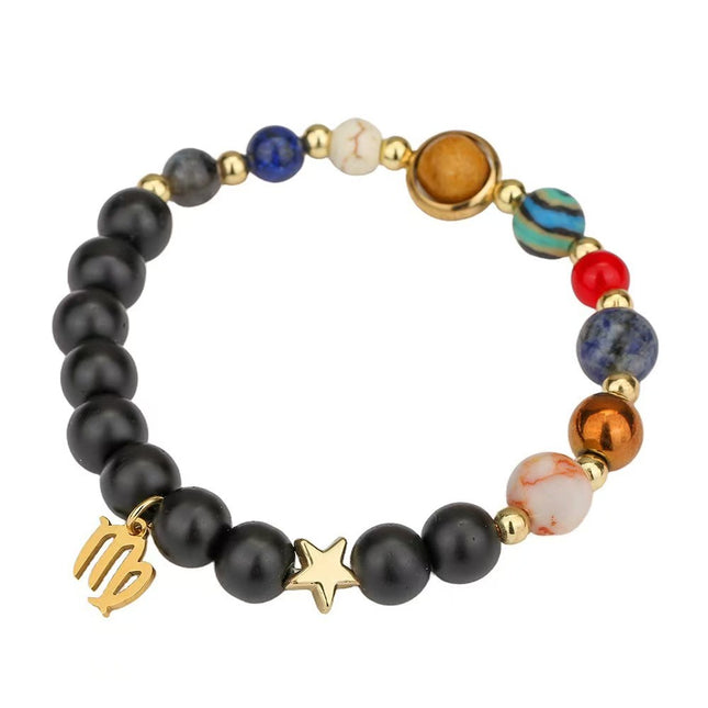 Virgo Frosted Agate Zodiac Bracelet approx 18–18.5 cm