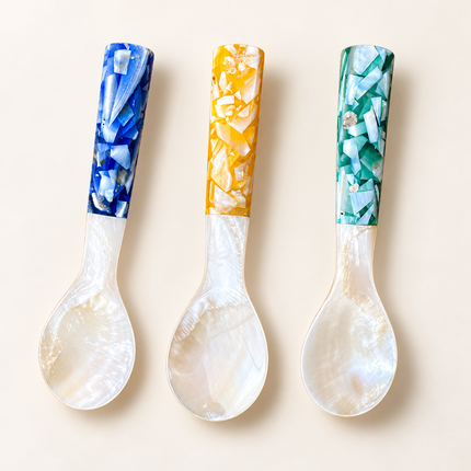 Mother of Pearl Spoon with Mosaic Handle 10 cm