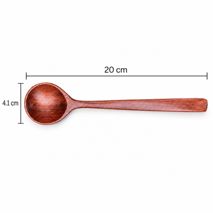 Round Wooden Spoon with Long Handle – 20 cm