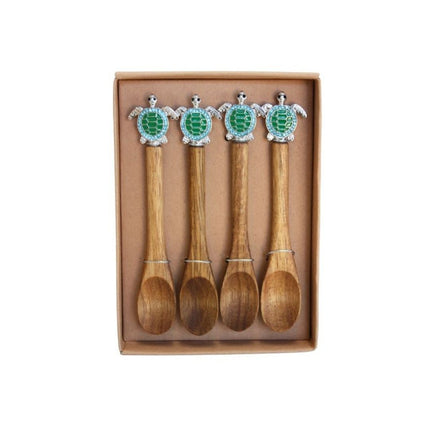 Acacia Turtle Serving Spoons – Set of 4