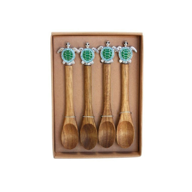 Acacia Turtle Serving Spoons – Set of 4