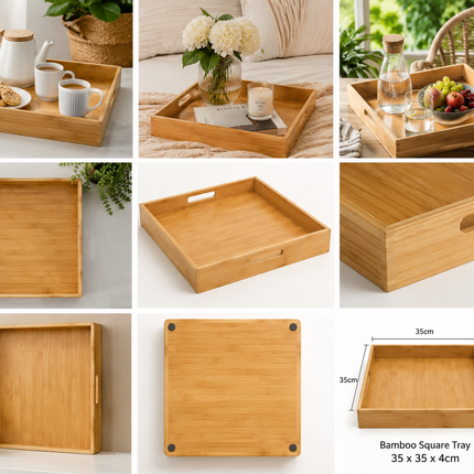 Bamboo Square Tray 35x35x4cm