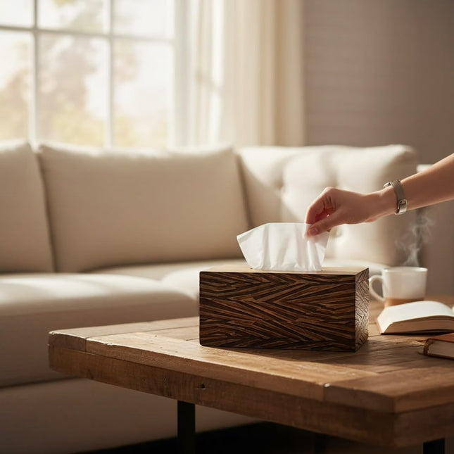 Echo Mango Wood Tissue Box Cover