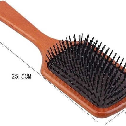 Lotus Handcrafts Wooden Paddle Hair Brush – Bamboo Detangling Brush Anti-Static Scalp Massage for All Hair Types