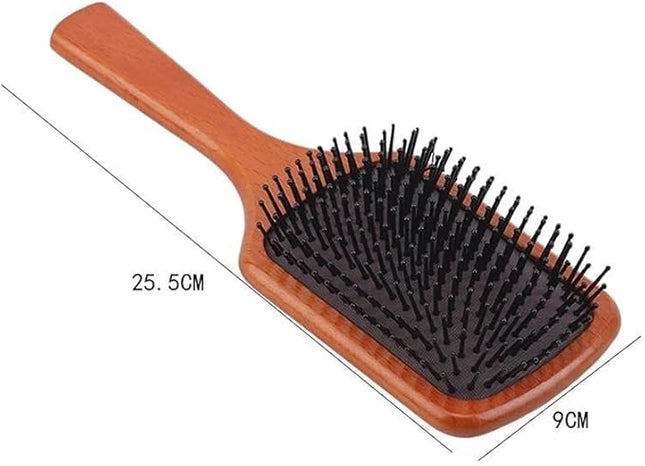 Lotus Handcrafts Wooden Paddle Hair Brush – Bamboo Detangling Brush Anti-Static Scalp Massage for All Hair Types