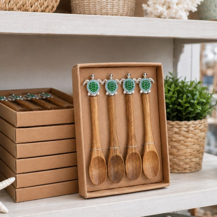 Acacia Turtle Serving Spoons – Set of 4