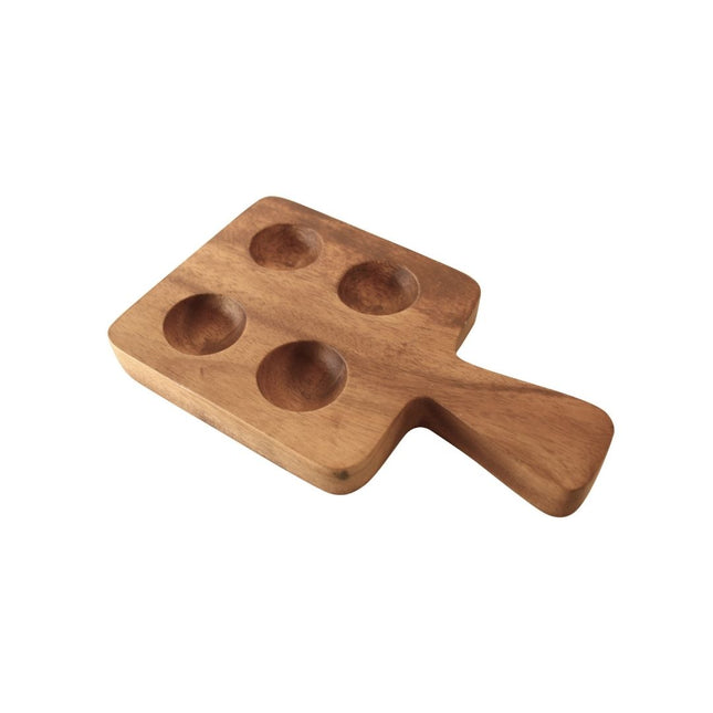 Acacia Wood 4-Egg Holder with Handle
