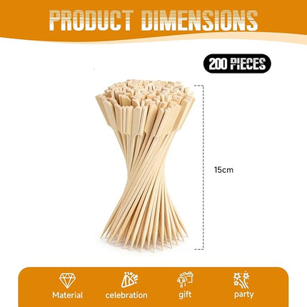 Bamboo Food Skewers, 15 cm – Pack of 200