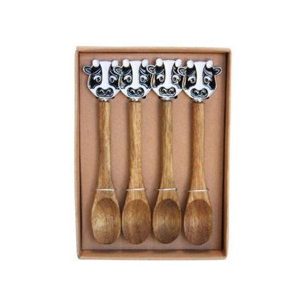 Acacia Cow Serving Spoons – Set of 4