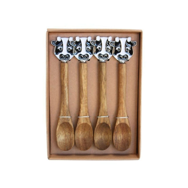 Acacia Cow Serving Spoons – Set of 4