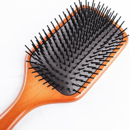 Lotus Handcrafts Wooden Paddle Hair Brush – Bamboo Detangling Brush Anti-Static Scalp Massage for All Hair Types