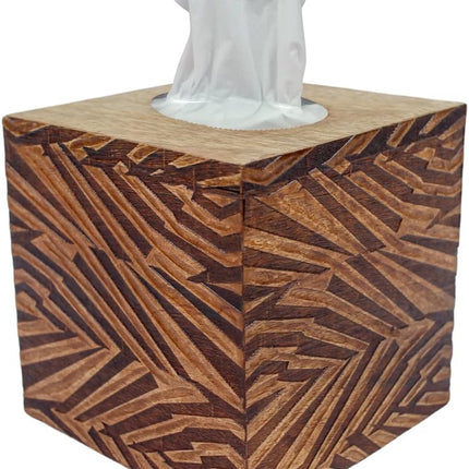Echo Mango Wood Tissue Box, 14 cm