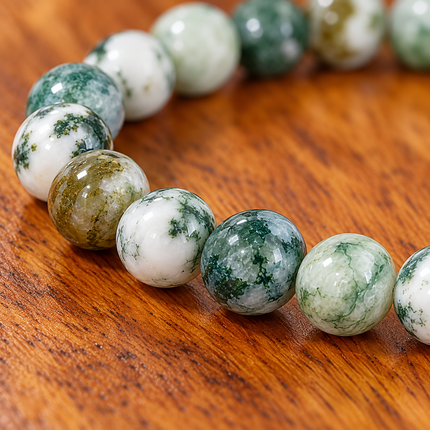 Moss Agate Natural Stone Bracelet approx 18–18.5 cm