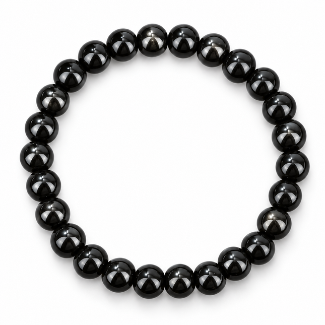 Obsidian Natural Stone Bracelet – Single Strand approx 18–18.5 cm