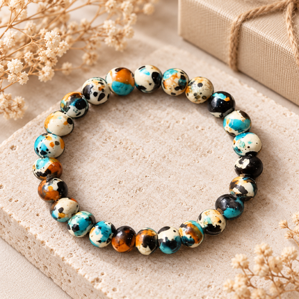 Picture Jasper Natural Stone Bracelet approx 18–18.5 cm