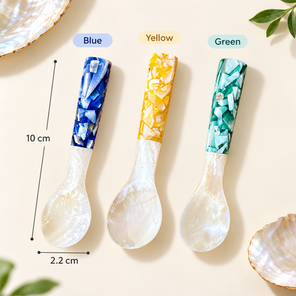 Mother of Pearl Spoon with Mosaic Handle 10 cm