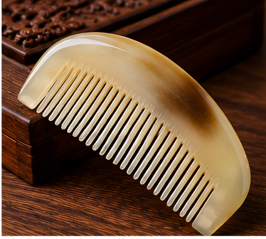 Natural Horn Pocket Comb – Grapefruit Segment Design, 11cm | COH181