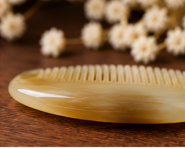 Natural Horn Pocket Comb – Grapefruit Segment Design, 11cm | COH181