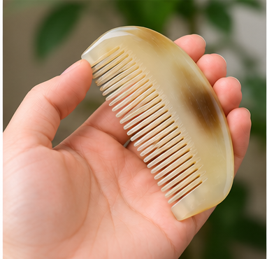 Natural Horn Pocket Comb – Grapefruit Segment Design, 11cm | COH181