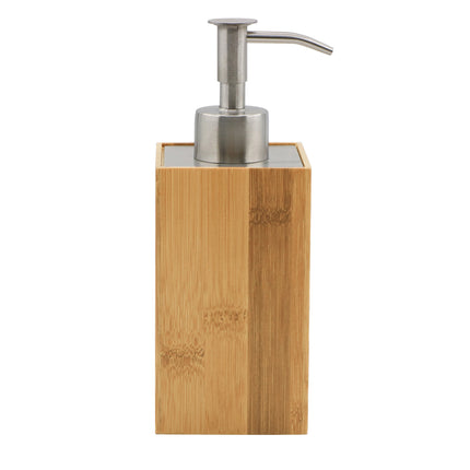 Square Bamboo Soap Dispenser, 7 × 17 cm