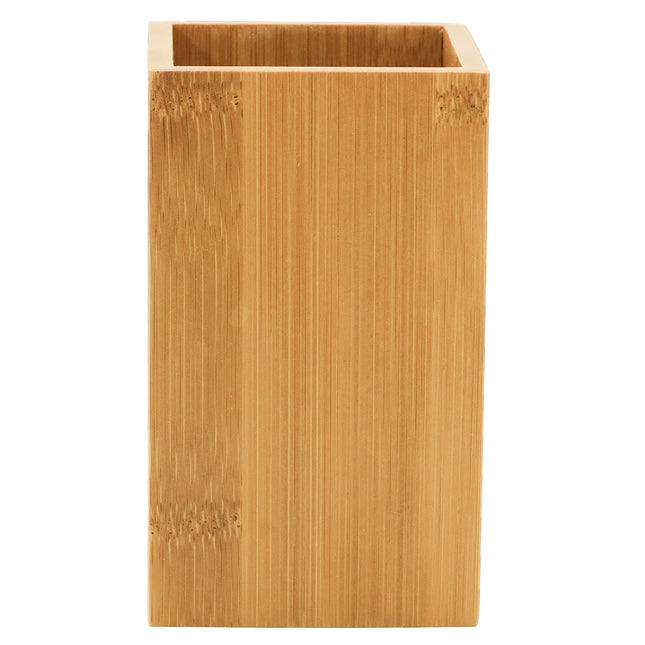 Square Bamboo Bathroom Tumbler, 7 × 11 cm