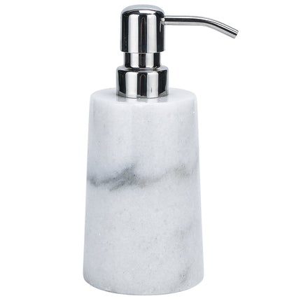 White Marble Soap Dispenser, 7 × 17 cm