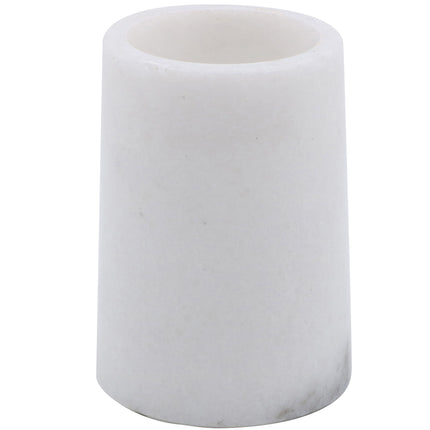 White Round Marble Bathroom Tumbler, 7 × 10 cm