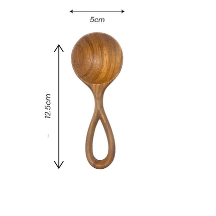 Hand carved doussie wood spoon with compact size perfect for everyday kitchen use and easy handling.