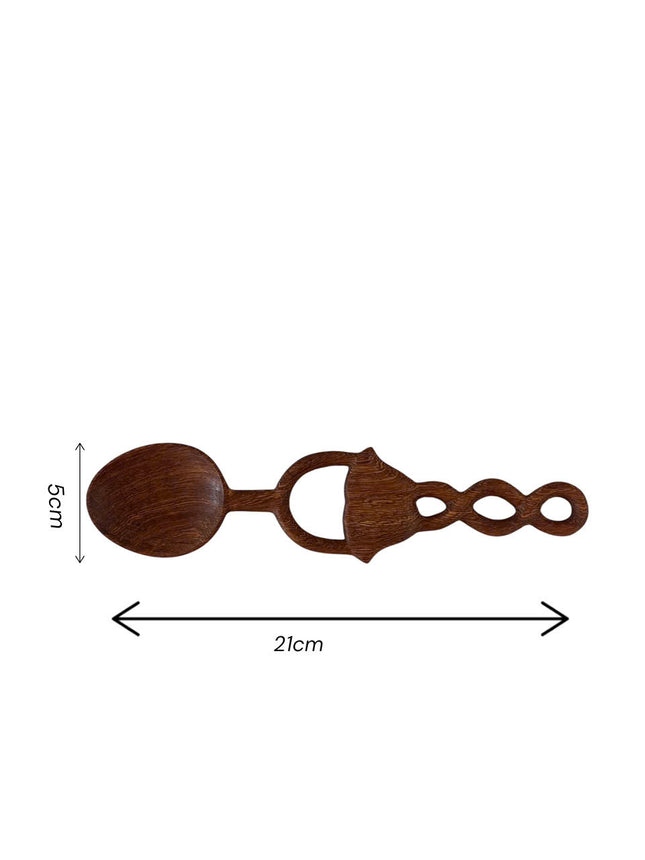 Handmade Redwood Spiral Spoon, perfectly size.