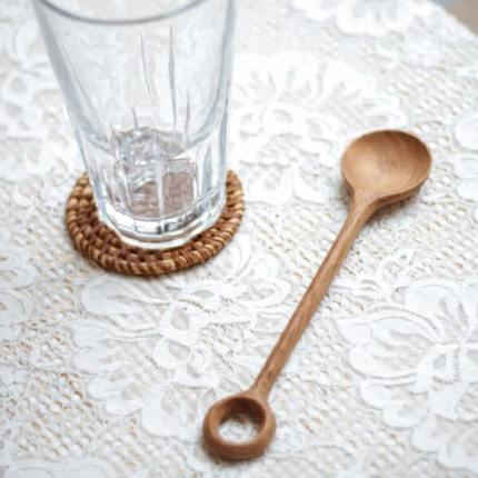 Handmade wooden spoon ash wood loop handle decor adds warmth and natural elegance to your kitchen space.