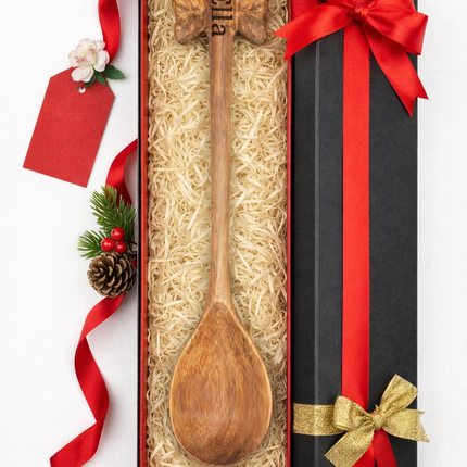 Handmade cute artistic wooden spoon is a meaningful gift choice for loved ones on special occasions and daily use.