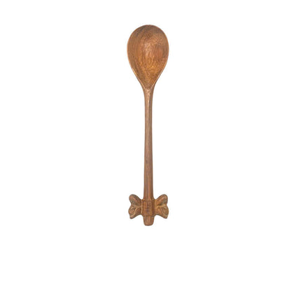 Handmade cute artistic wooden spoon crafted from quality wood offering high durability and charming decorative appeal.