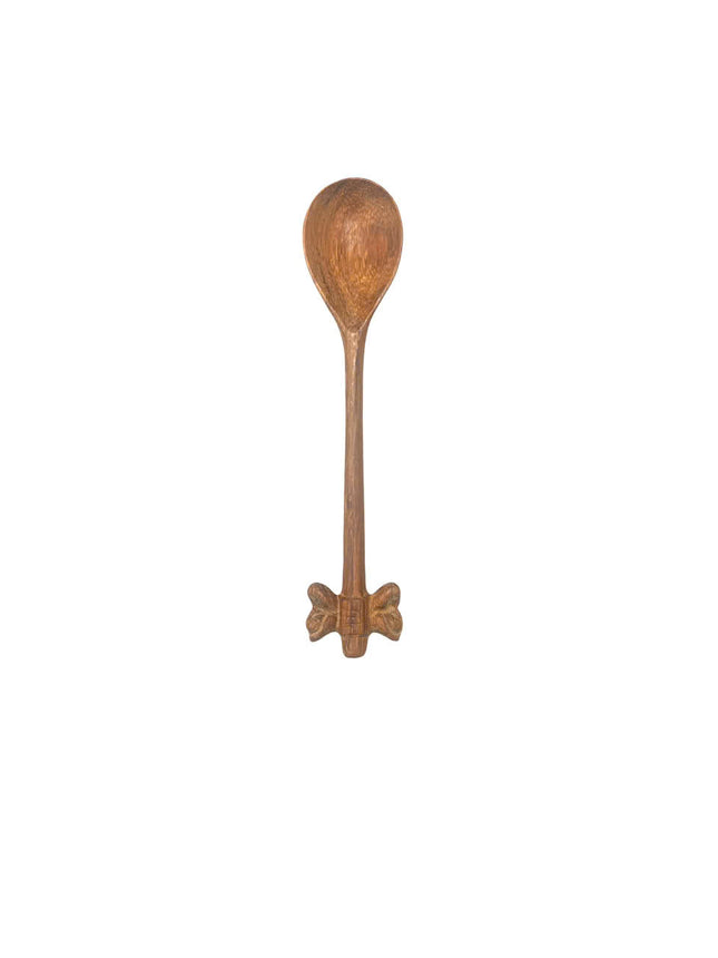 Handmade cute artistic wooden spoon crafted from quality wood offering high durability and charming decorative appeal.