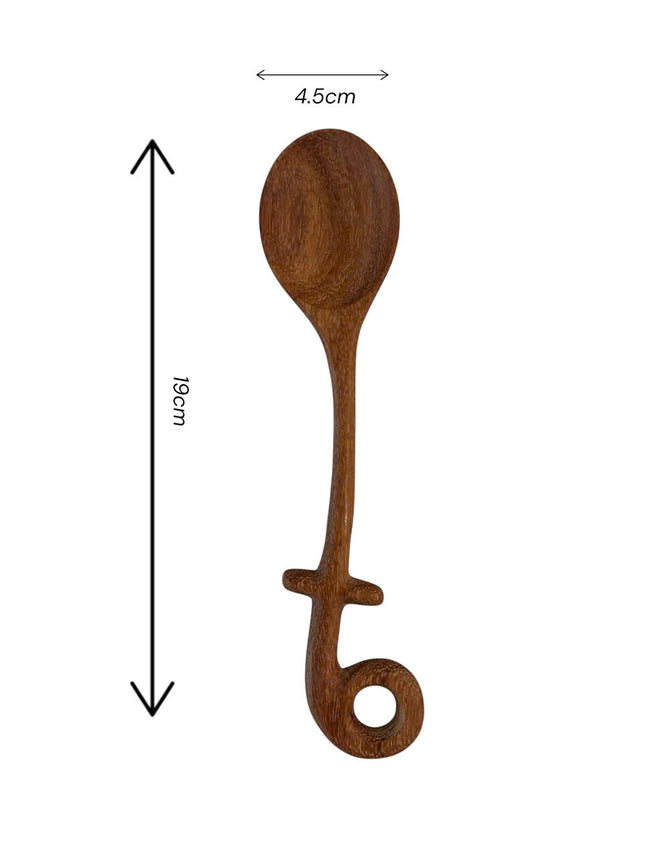 Size of the Handmade Natural Melody Wooden Cooking Spoon.