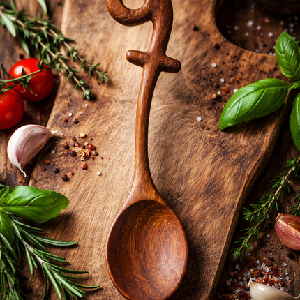 A beautifully crafted Handmade Natural Melody Wooden Cooking Spoon for everyday cooking.