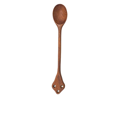 Handmade royal crown wooden slim spoon offers a beautiful, elegant design with smooth texture and a comfortable, natural grip for daily use.