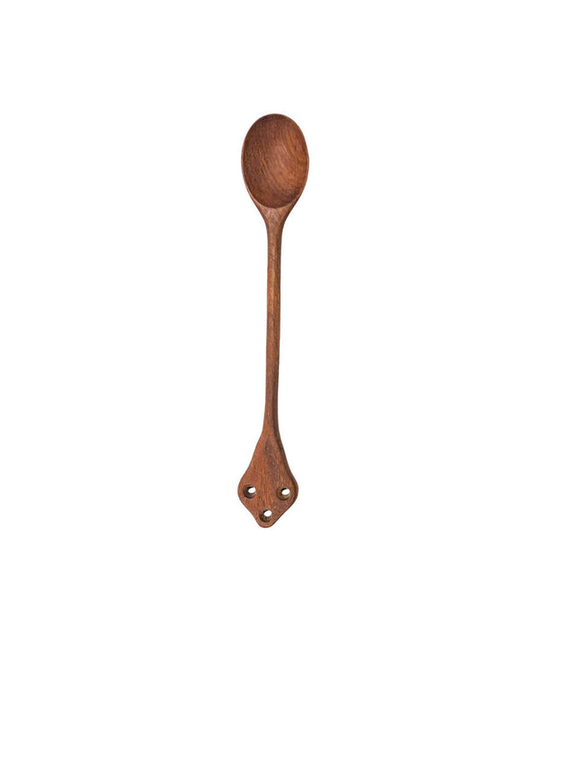 Handmade royal crown wooden slim spoon offers a beautiful, elegant design with smooth texture and a comfortable, natural grip for daily use.